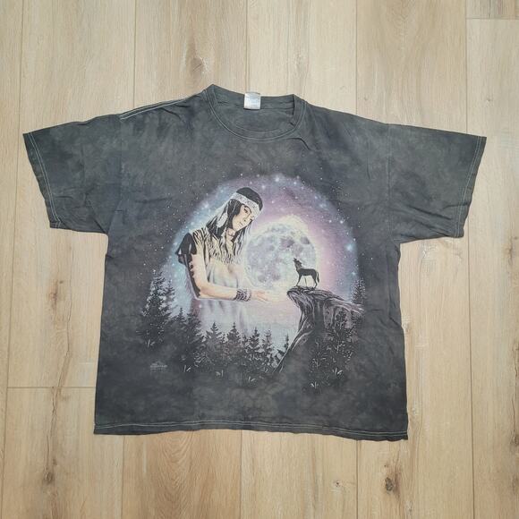 The Mountain T Shirt XL Wolf Moon Native American 2012 Boxy Short Fit - Picture 1 of 7